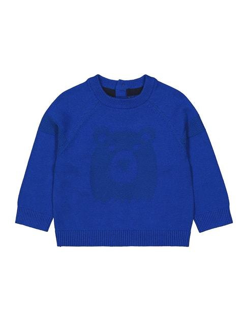 mothercare kids dark blue textured full sleeves sweater