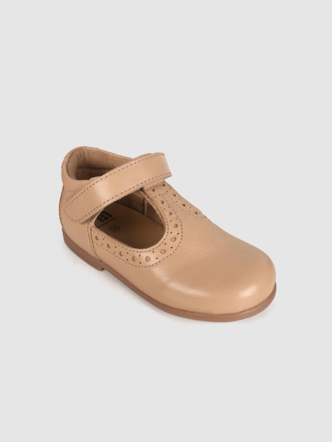 mothercare kids girls cream first walker cut-out leather booties