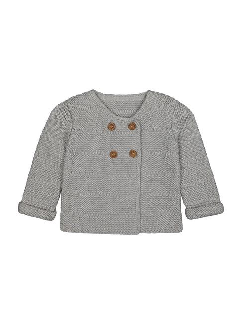 mothercare kids grey cotton regular fit full sleeves cardigan