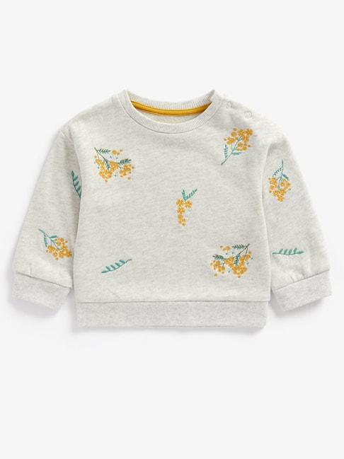 mothercare kids grey embroidered full sleeves sweater
