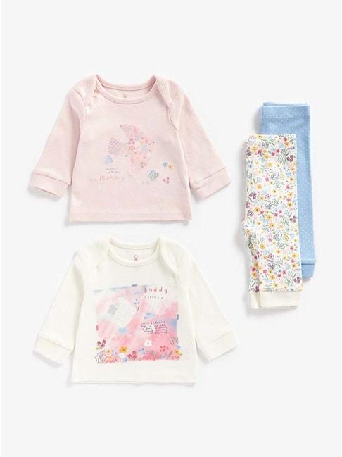 mothercare kids multicolor cotton printed full sleeves t-shirt set (pack of 2)