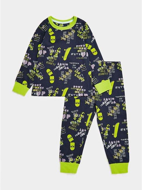 mothercare-kids-navy-&-green-cotton-printed-full-sleeves-t-shirt-set