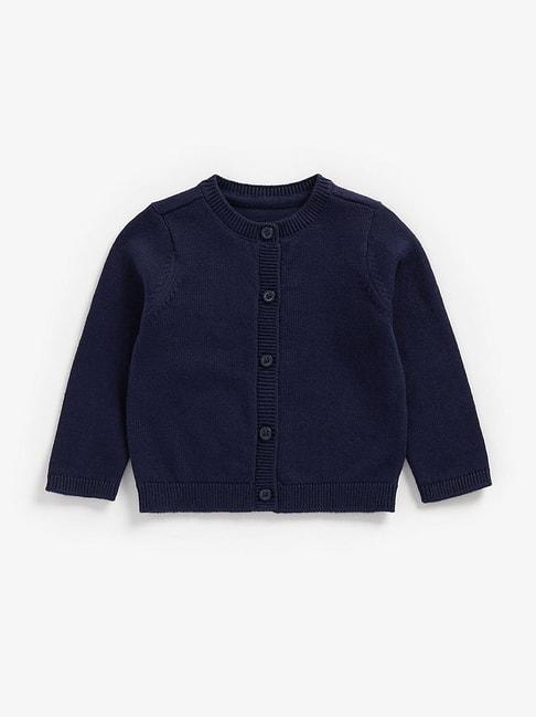 mothercare kids navy solid full sleeves cardigan