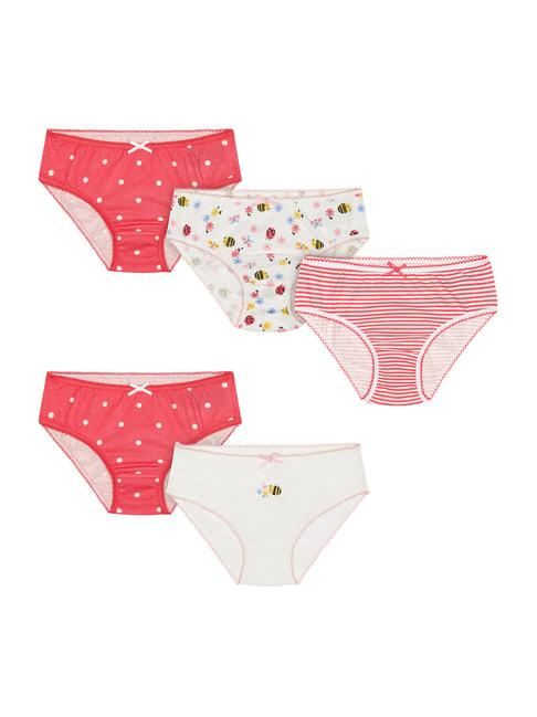mothercare kids pink & white cotton printed brief