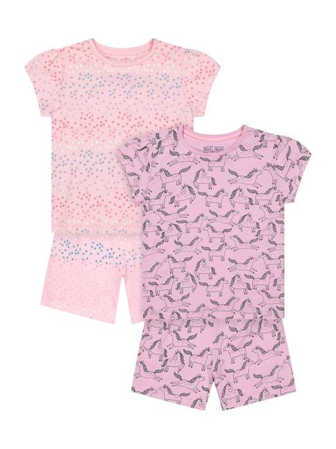 mothercare kids pink cotton printed top set