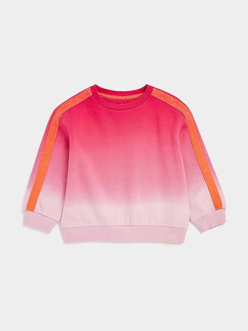mothercare kids pink ombre full sleeves sweatshirt