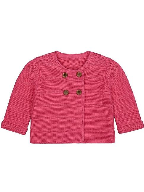 mothercare kids pink self design full sleeves cardigan