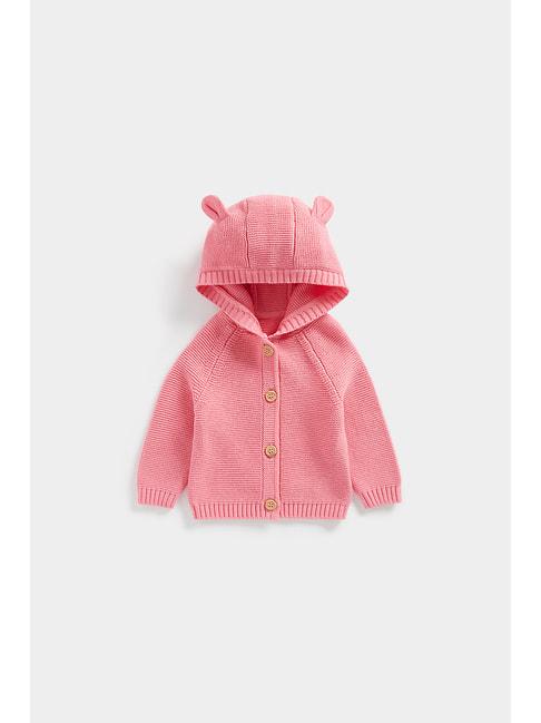 mothercare kids pink self design full sleeves sweater