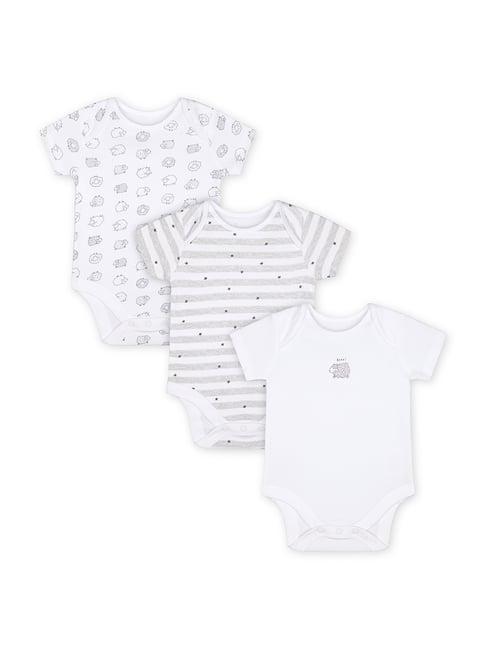 mothercare kids white striped bodysuit (pack of 3)