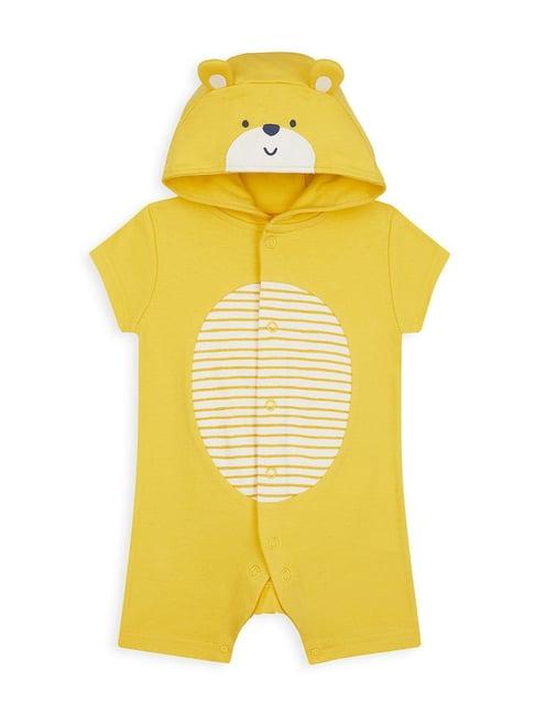 mothercare kids yellow cotton printed romper