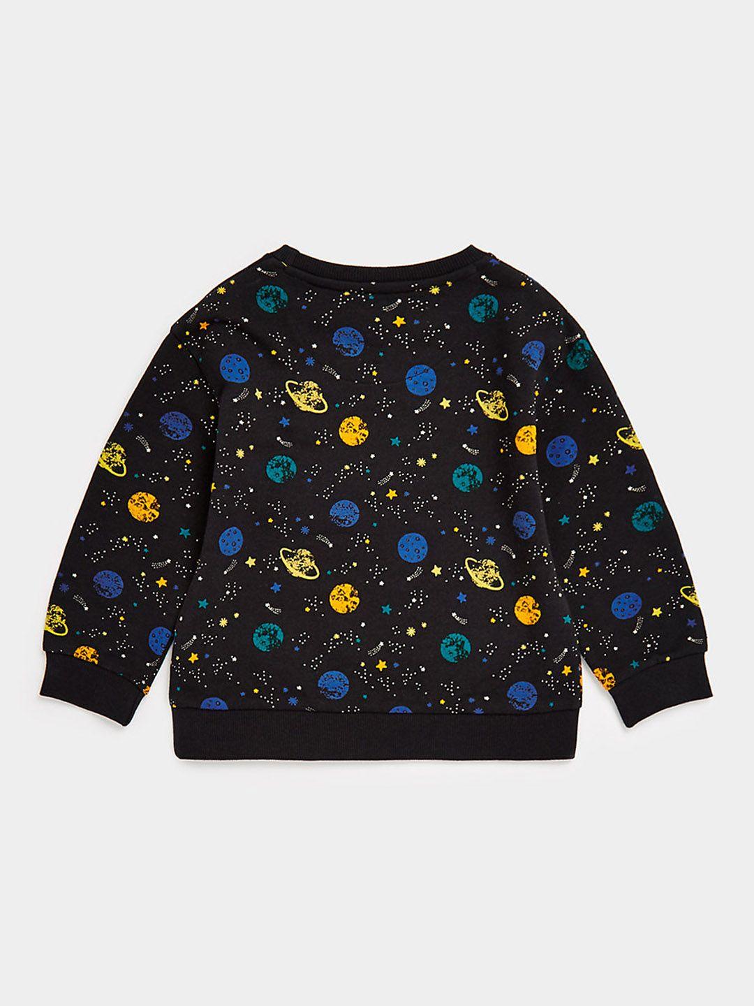 mothercare boys black space explorer print pure cotton sweatshirt