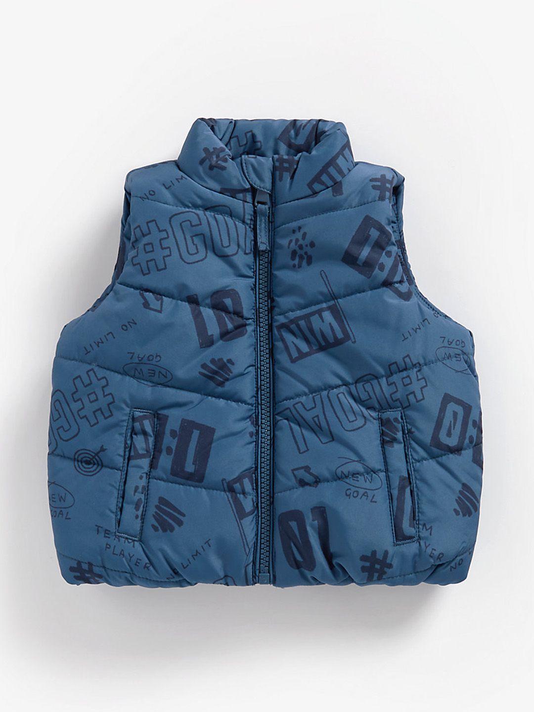 mothercare boys blue hooded padded jacket