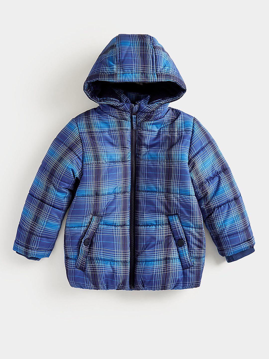 mothercare boys checked hooded padded jacket