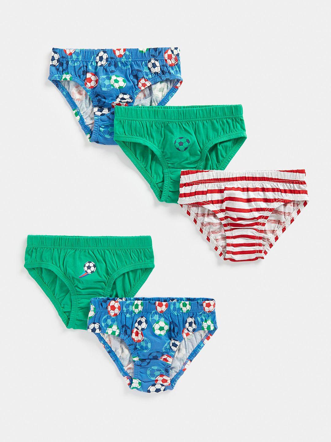 mothercare boys pack of 5 printed pure cotton basic briefs 410266488009