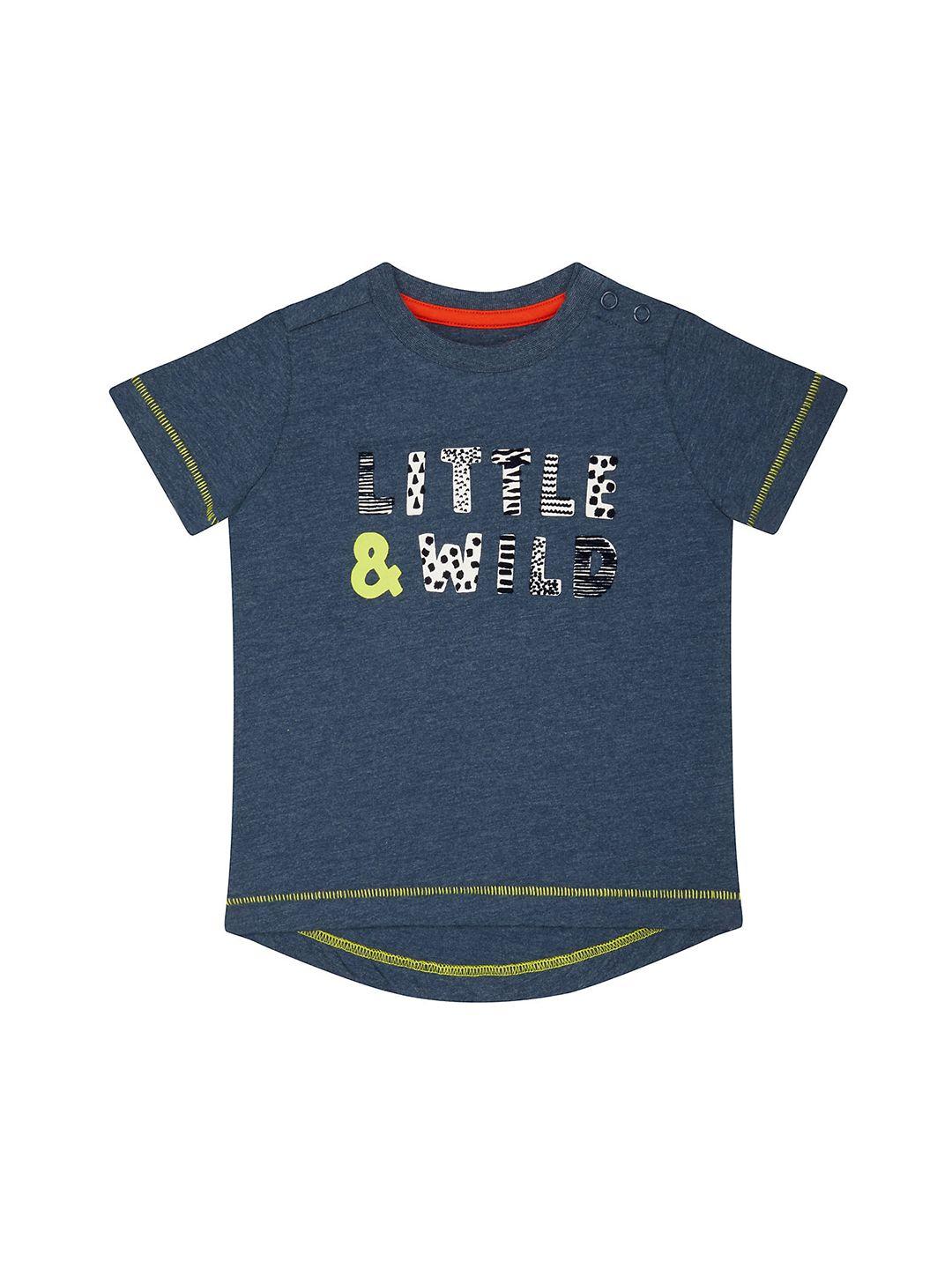 mothercare boys typography printed round neck cotton t-shirt