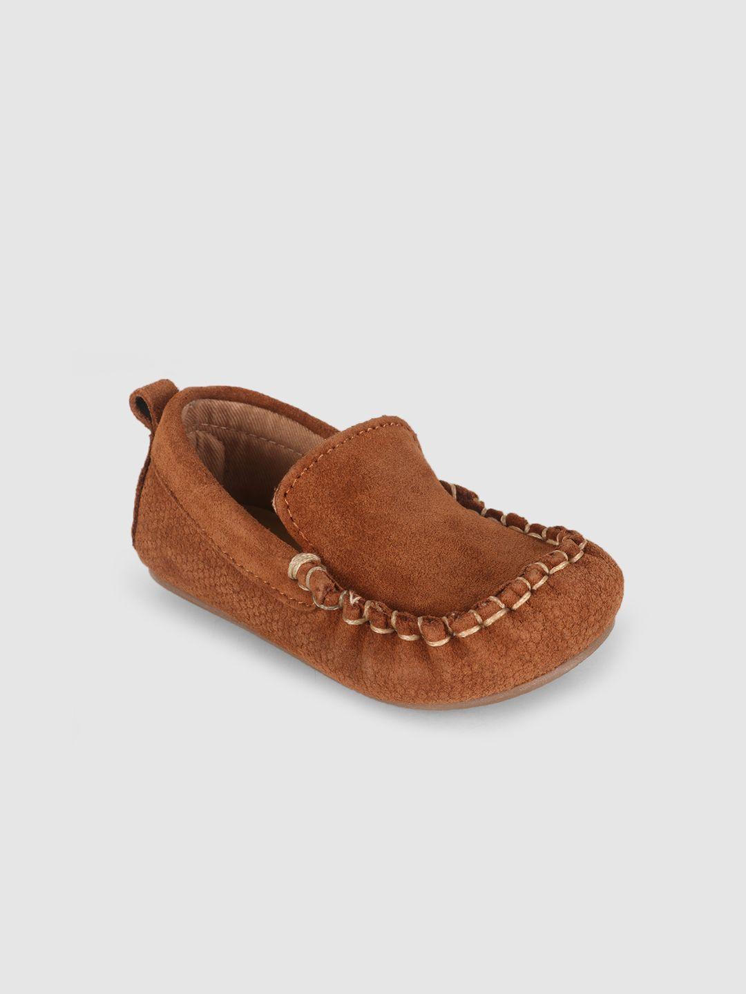 mothercare girls brown solid leather regular loafers