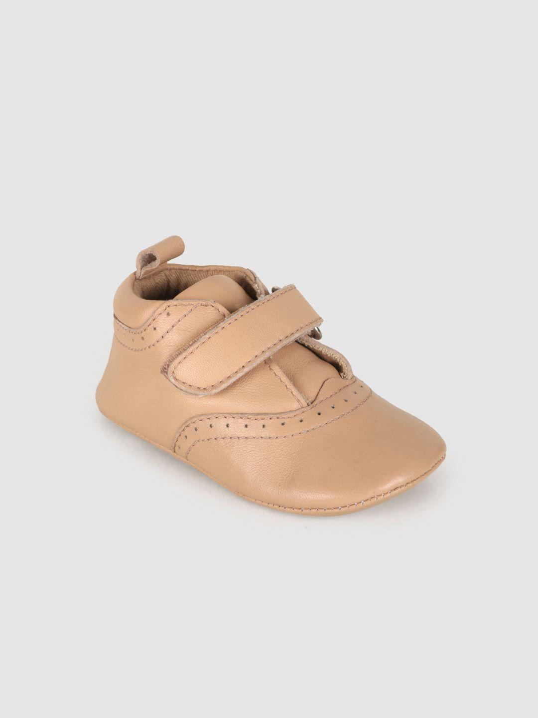 mothercare girls cream-coloured perforations leather pram shoes sneakers