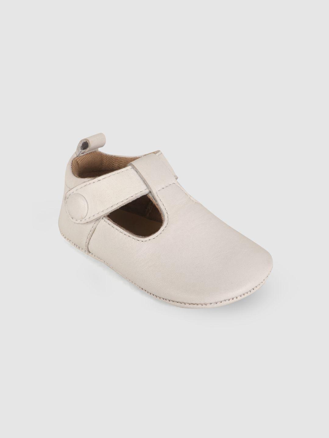 mothercare girls off white solid leather pram shoes t-bar sneakers