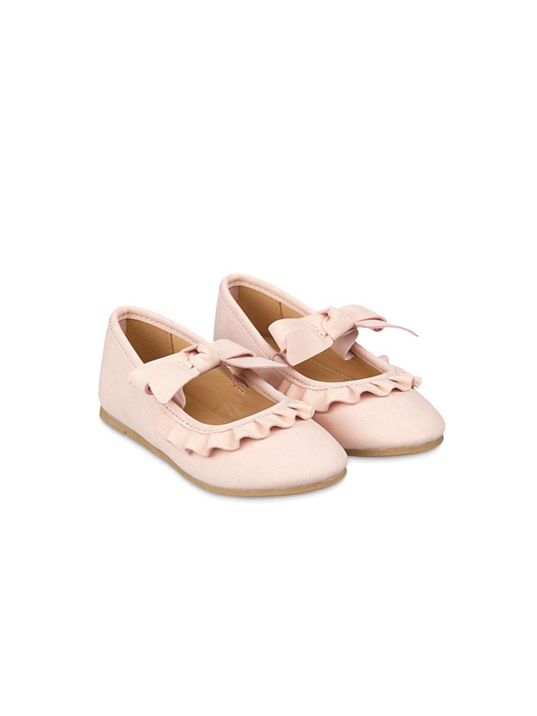 mothercare girls pink solid mary janes with bows