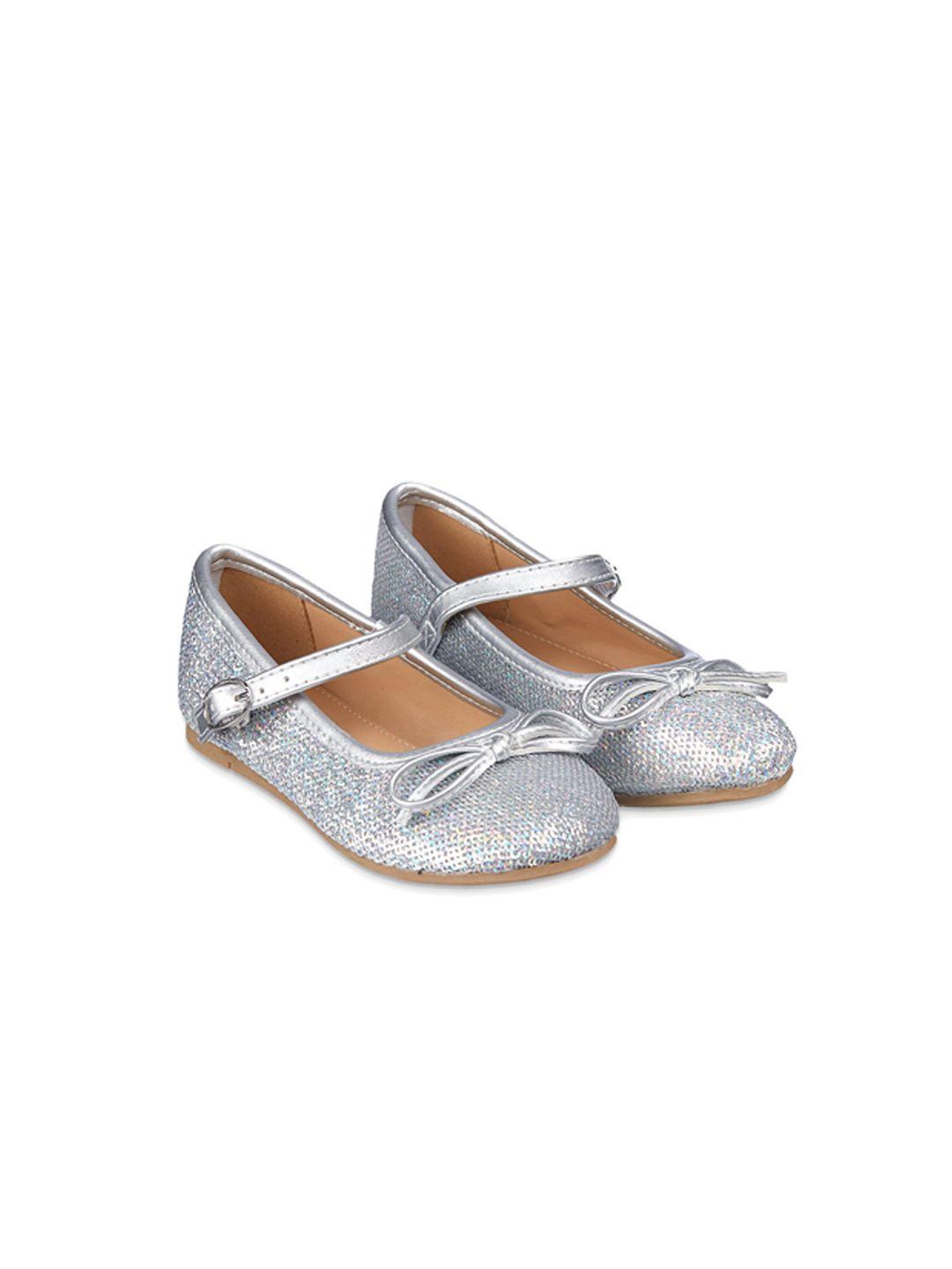 mothercare girls silver-toned embellished mary janes