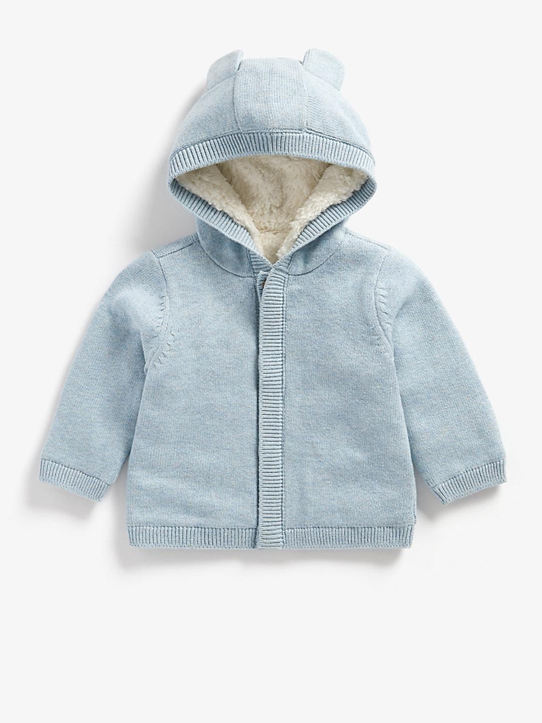 mothercare infant boys blue solid pure cotton cardigan