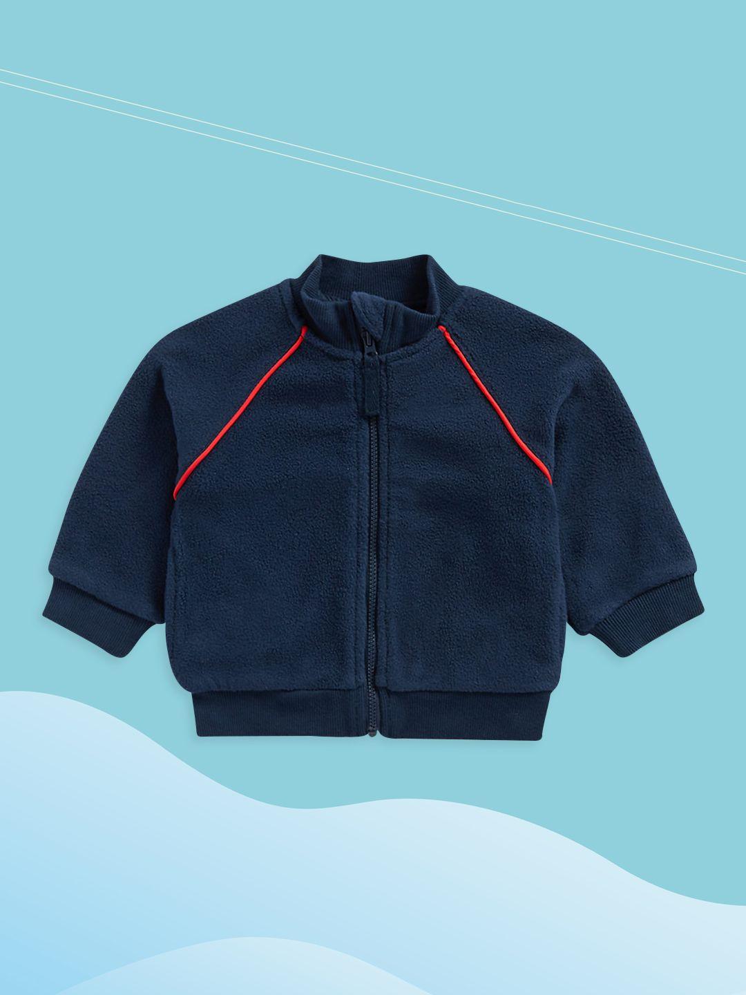 mothercare infant boys navy blue solid sherpa jacket