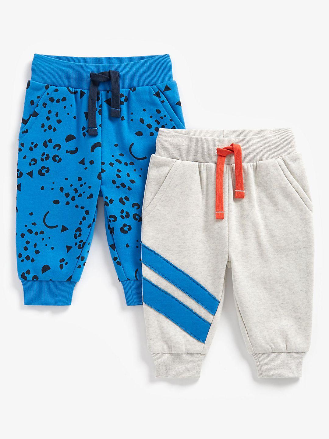 mothercare infant boys pack of 2 printed pure cotton joggers