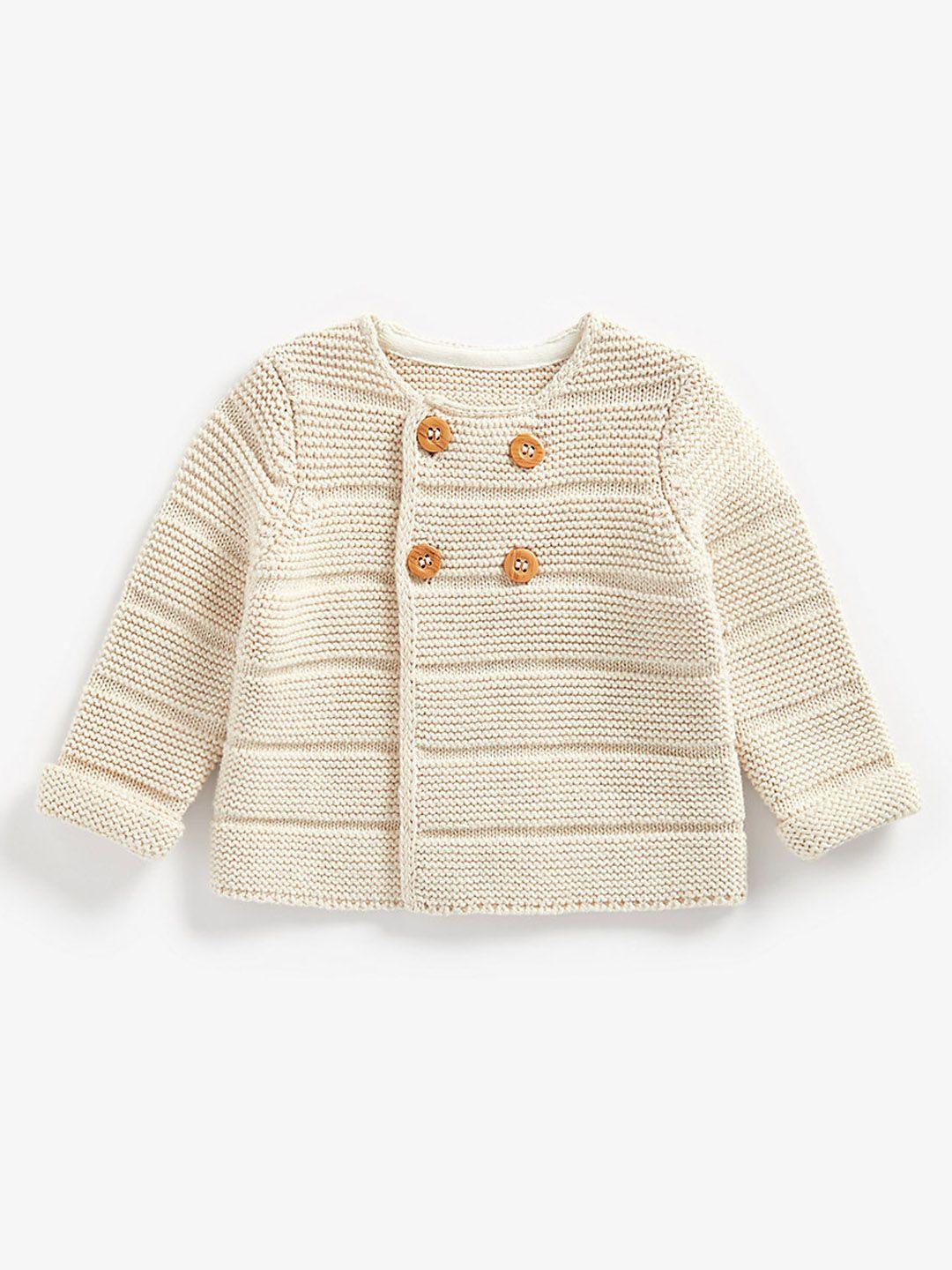 mothercare infant cream-coloured organic cotton wrap over cardigan