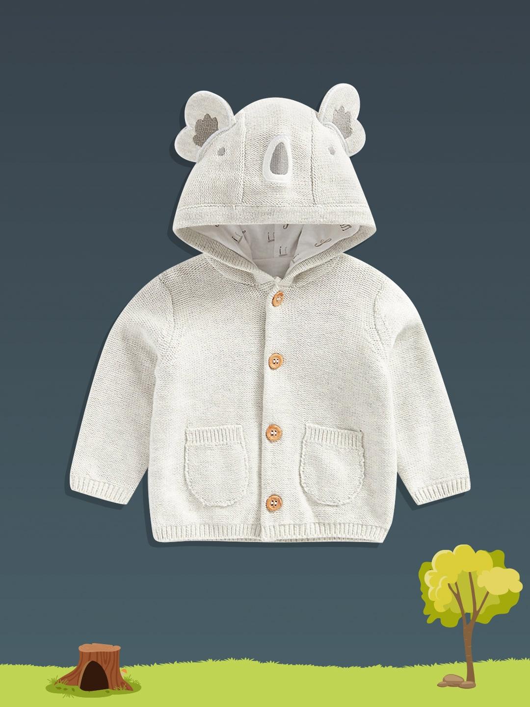 mothercare infant grey organic cotton hooded cardigan