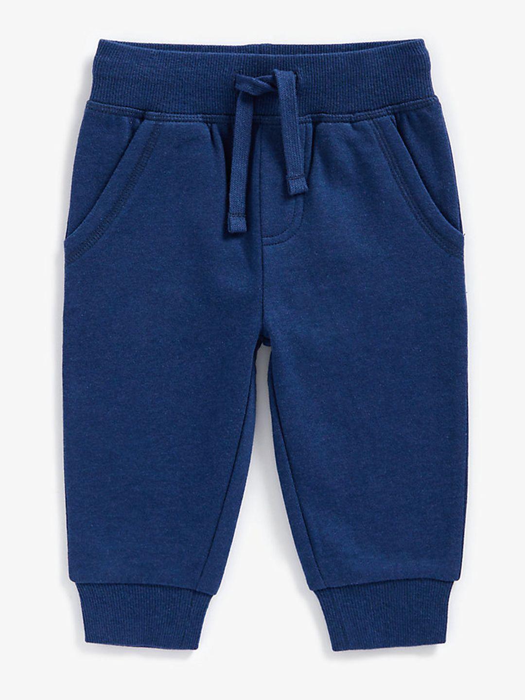 mothercare infant navy boys blue solid pure cotton joggers