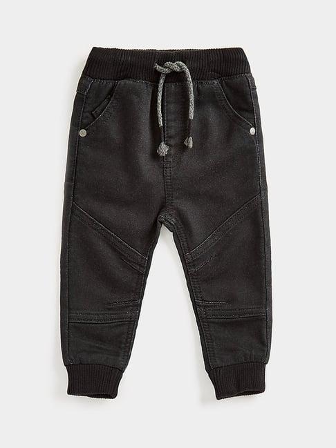 mothercare kids black solid trackpants