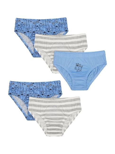 mothercare kids blue & grey cotton printed brief