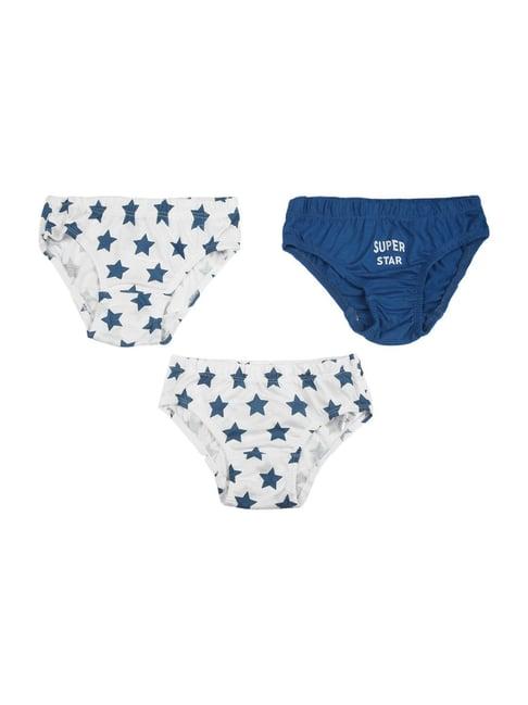 mothercare kids blue & white cotton printed brief
