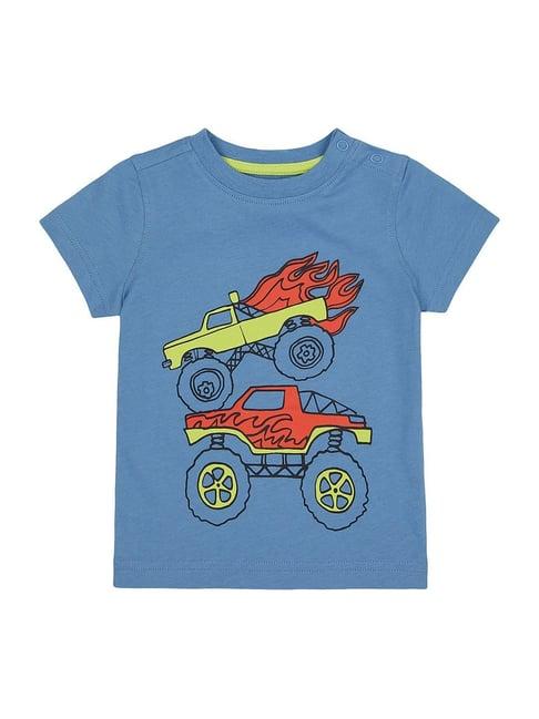 mothercare kids blue cotton printed t-shirt