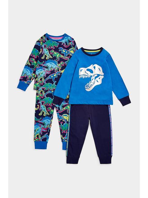 mothercare kids blue printed full sleeves t-shirt (pack of 2)
with joggers (pack of 2)