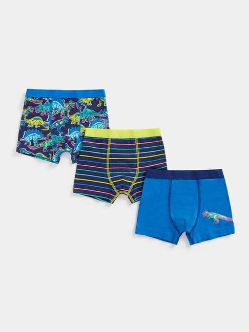 mothercare kids blue printed trunk (pack of 3)