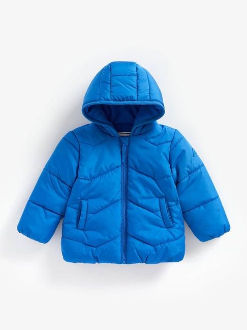 mothercare kids blue quilted full sleeves padded jacket