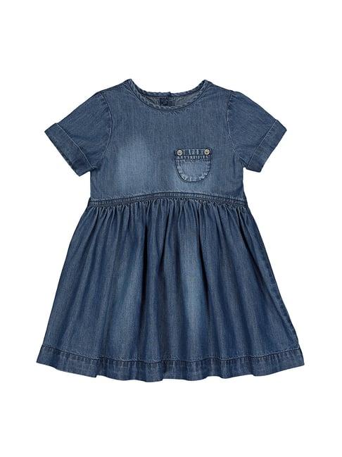 mothercare kids blue solid dress