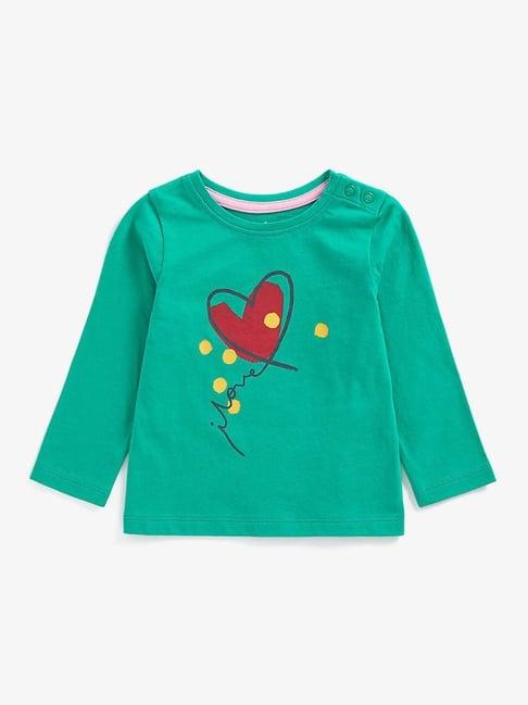 mothercare kids green cotton printed full sleeves top