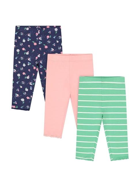 mothercare kids multicolor floral print leggings (pack of 3)