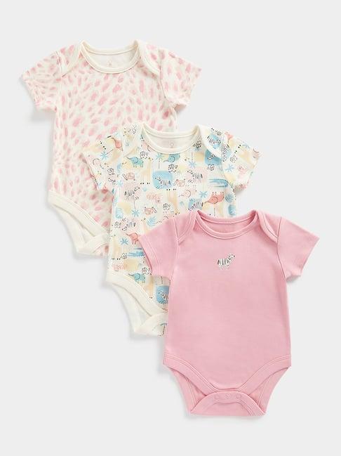 mothercare kids multicolor printed bodysuit (pack of 3)