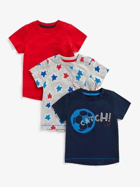 mothercare kids multicolor printed t-shirt (pack of 3)