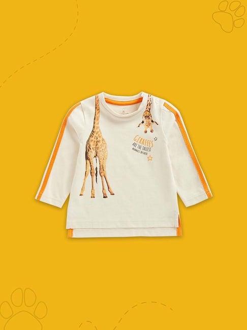 mothercare kids off-white cotton printed full sleeves top