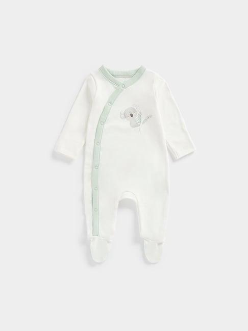 mothercare kids off white solid full sleeves sleepsuit