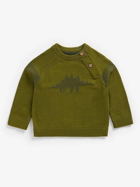mothercare kids olive printed full sleeves sweater
