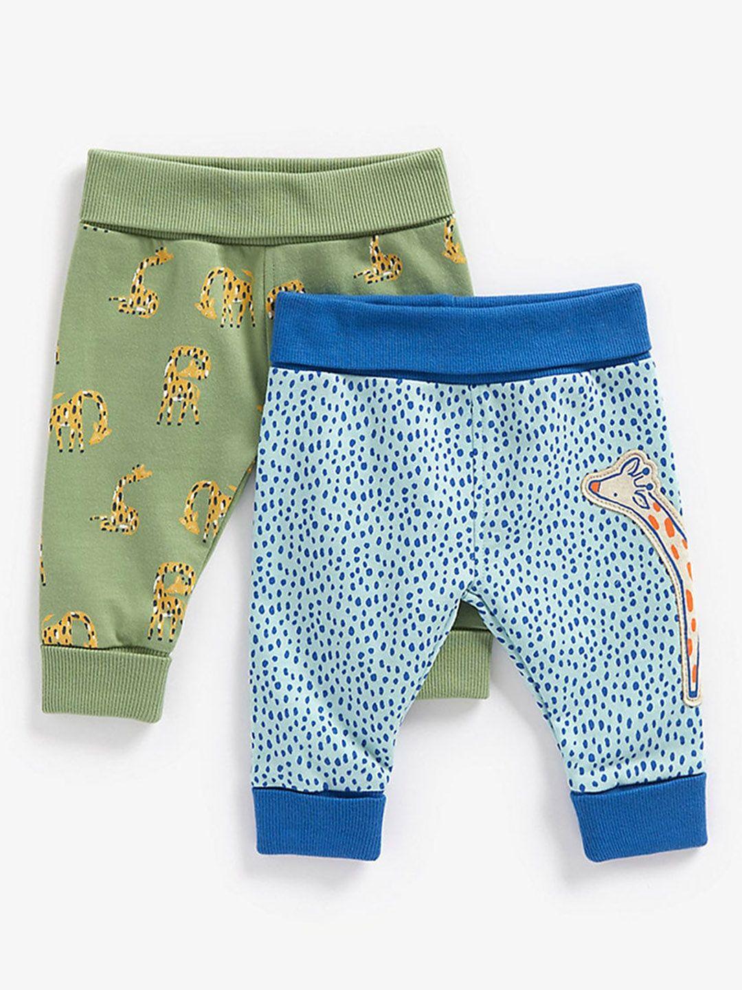 mothercare kids pack of 2 printed pure cotton joggers