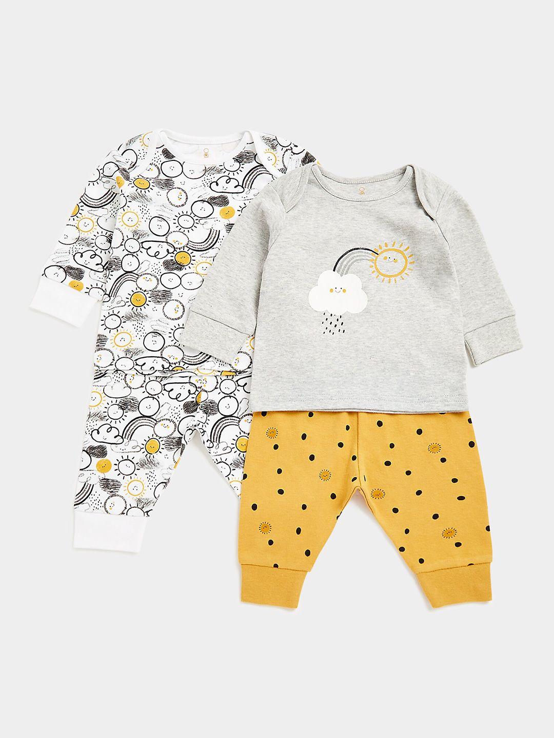 mothercare kids pack of 2 printed t-shirt with pyjamas