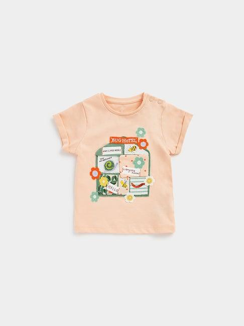 mothercare kids peach applique t-shirt