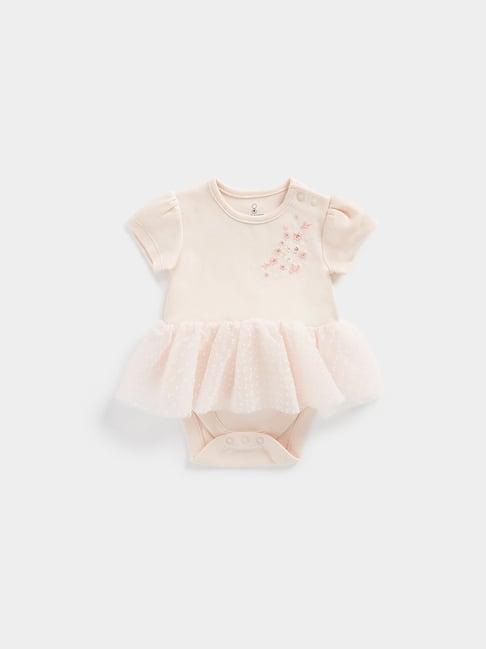 mothercare kids peach embroidered bodysuit