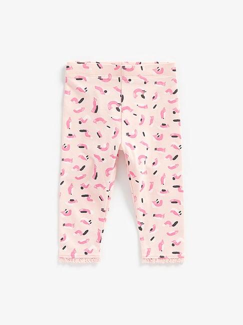 mothercare kids peach printed leggings